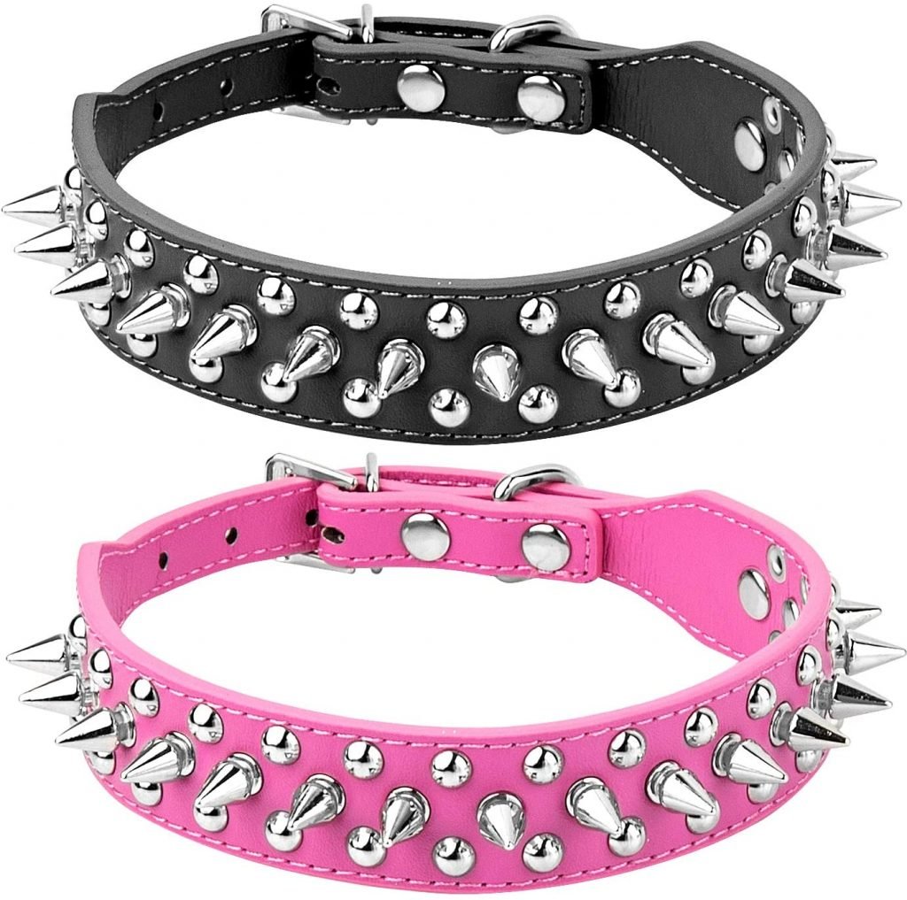 Pink spiked dog sales harness