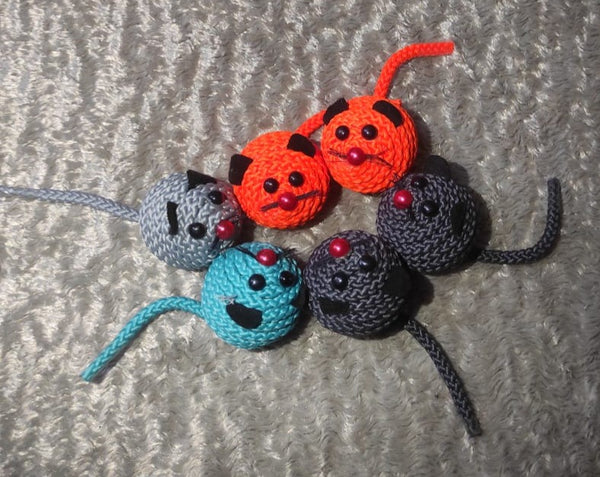 Rattle Mouse Faced Rope Ball Toy with Tail