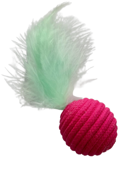 Rattle Rope Cat Toy with Feathers