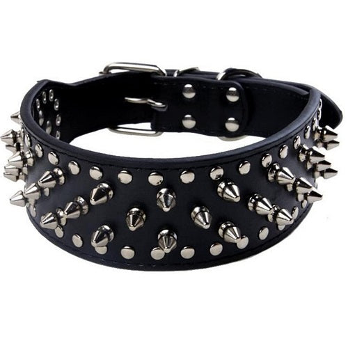 Spiked Leather Dog Collar
