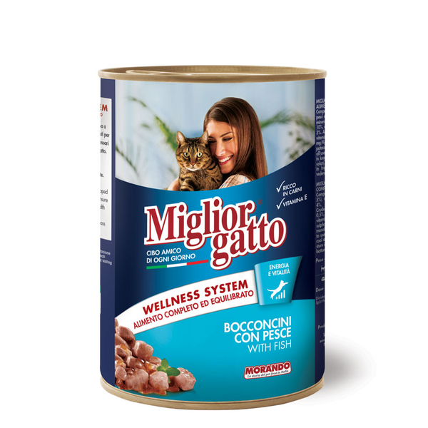 Migliorgatto Cat Chunks With Fish 405g