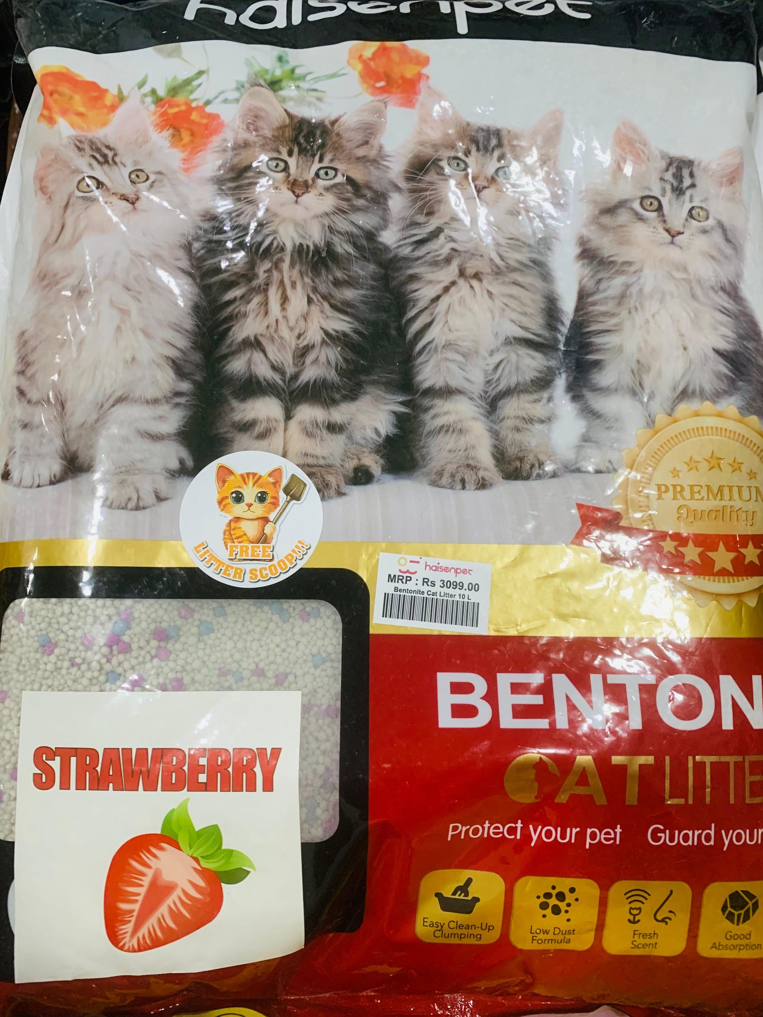 Strawberry Scented Bentonite Cat Litter 10L