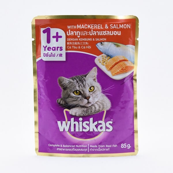 Whiskas Adult Cat Mackerel Salmon Wet Food Pouch 80g