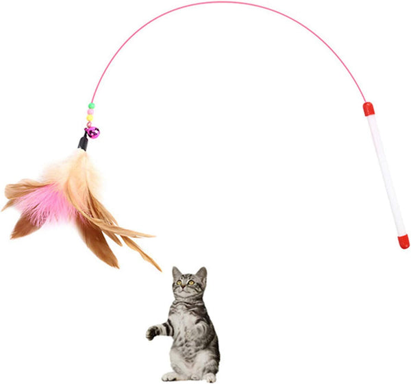 Retractable Feather Cat Wand Toy