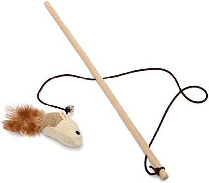 Retractable Wooden Cat Wand Toy