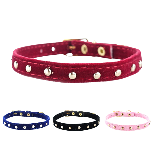 Fancy Studded Leather Collar with Bell