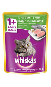 Whiskas Adult Cat Tuna and White Fish Wet Food Pouch 80g