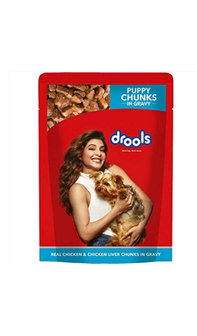 Drools Chicken & Liver Chunks in Gravy Puppy Pouch 150g