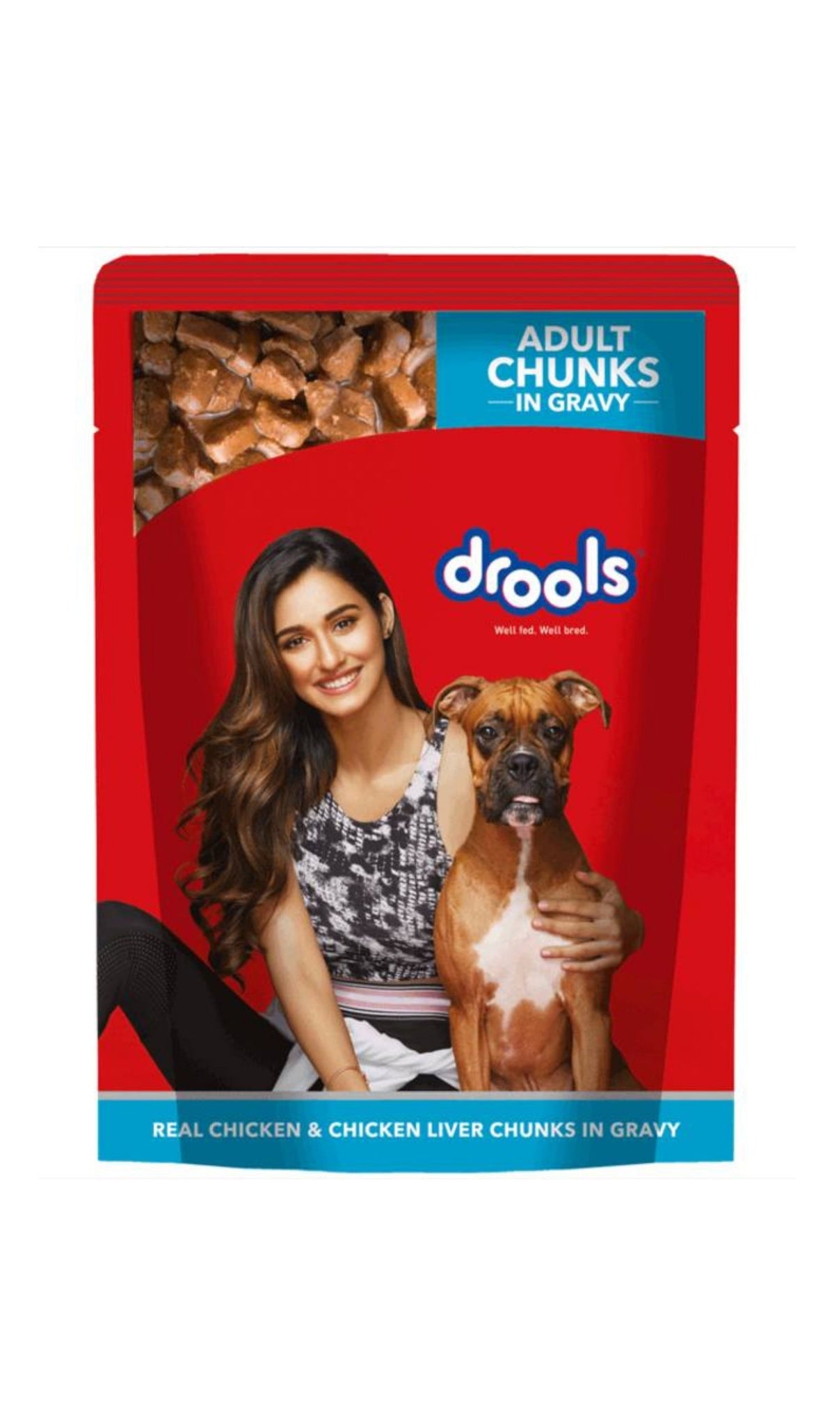 Drools Chicken & Liver Chunks in Gravy Adult Pouch 150g