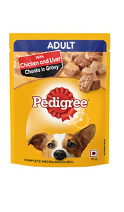 Pedigree Adult Gravy Chicken and Liver Chunks Pouch