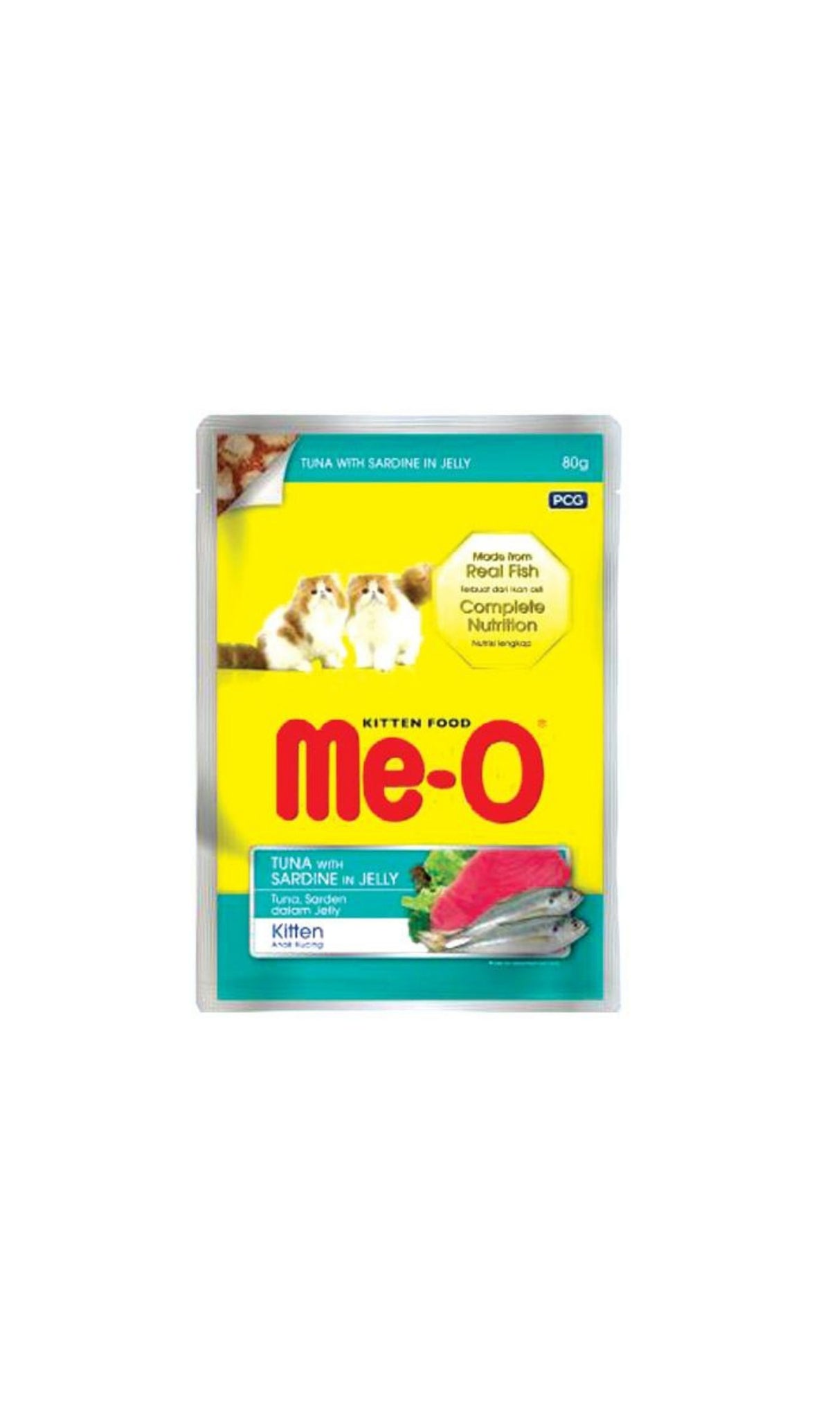 Me-O Tuna with Sardine in Jelly Kitten Wet Food Pouch 80g