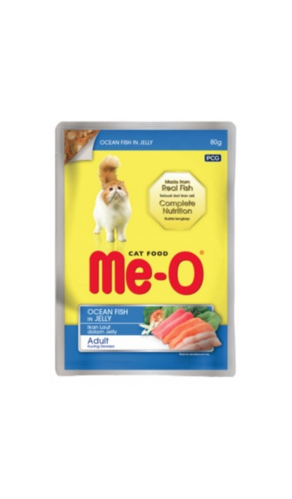Me-O Adult Cat Ocean Fish in Jelly Wet Food Pouch 80g