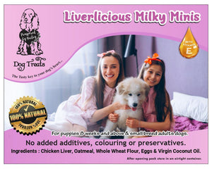 Liverlicious Milky Minis Dog Treats with Vitamin-E 150g