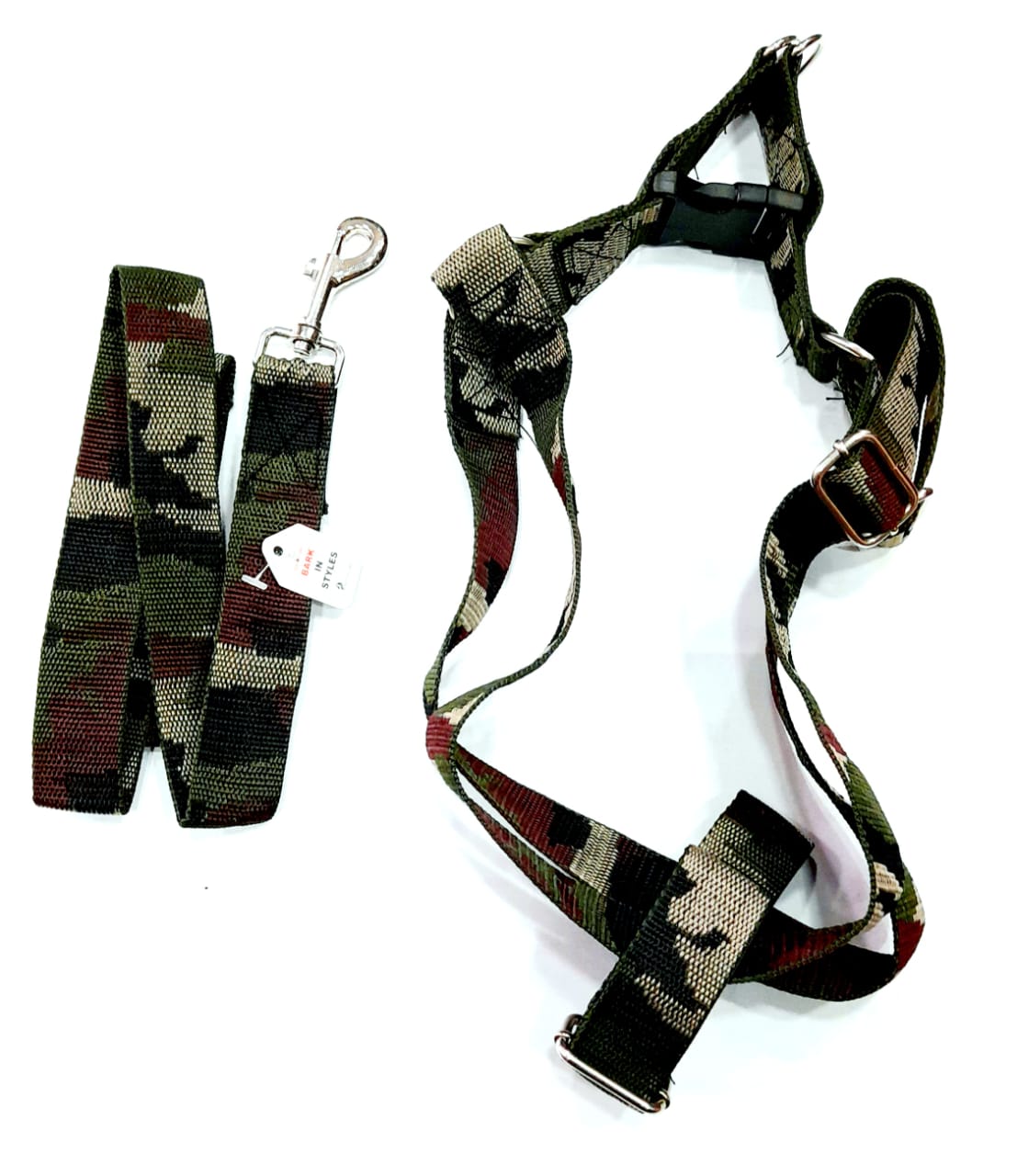 Camouflage Harness With Leash for Large Breed