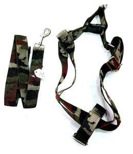 Camouflage Harness With Leash for Large Breed