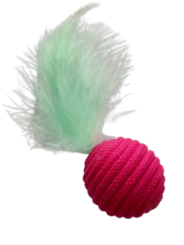 Rattle Rope Cat Toy with Feathers