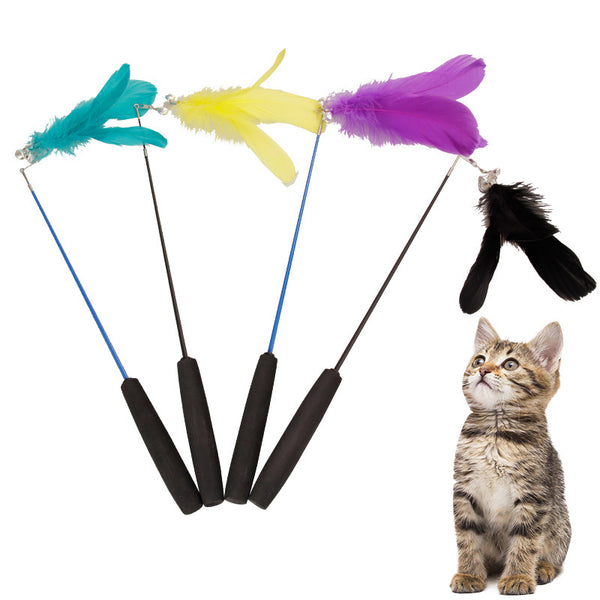 Retractable Feather Cat Wand Toy
